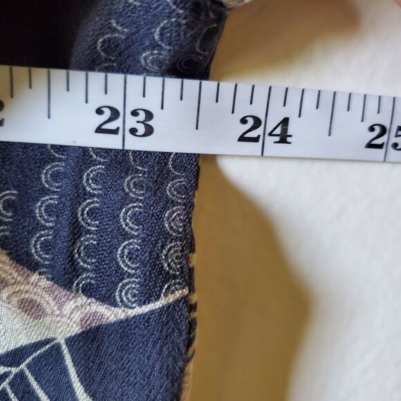 Aureus Mens Navy Blue Silk Hawaiian Shirt Golden Palm Fronds Sz M EUC DH2139 - Picture 9 of 10